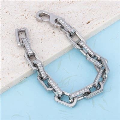 Corrente e pulseira cubana de aço inoxidável