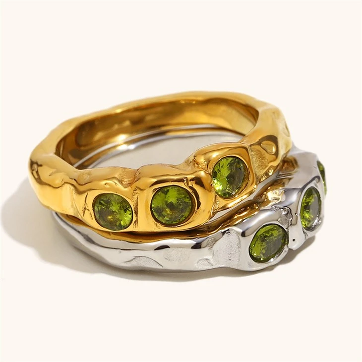 3 Anel Derretido de Pedra