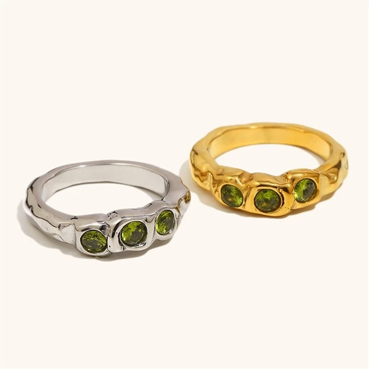 3 Stone Molten Ring price
