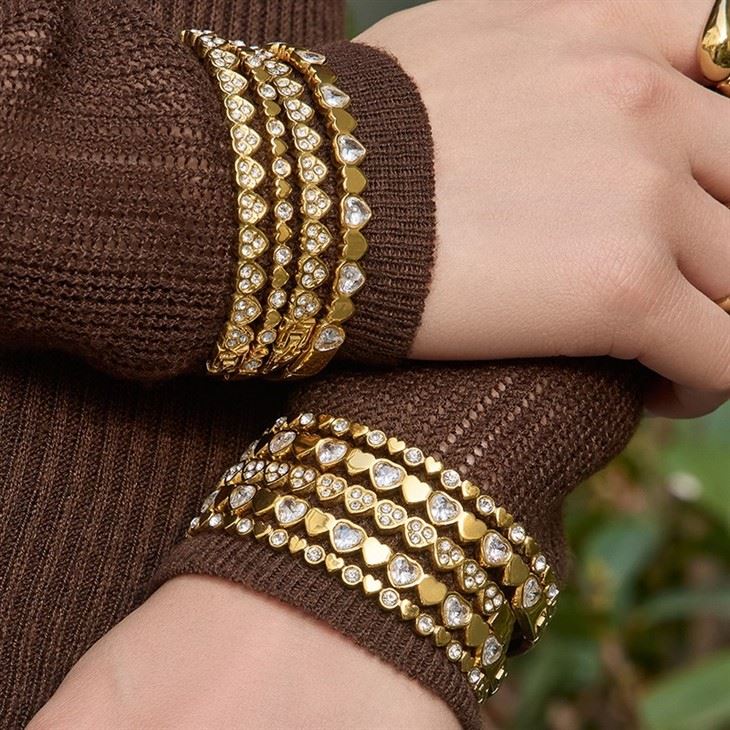 Minimalist Gold Plated Heart Bangles suppliers