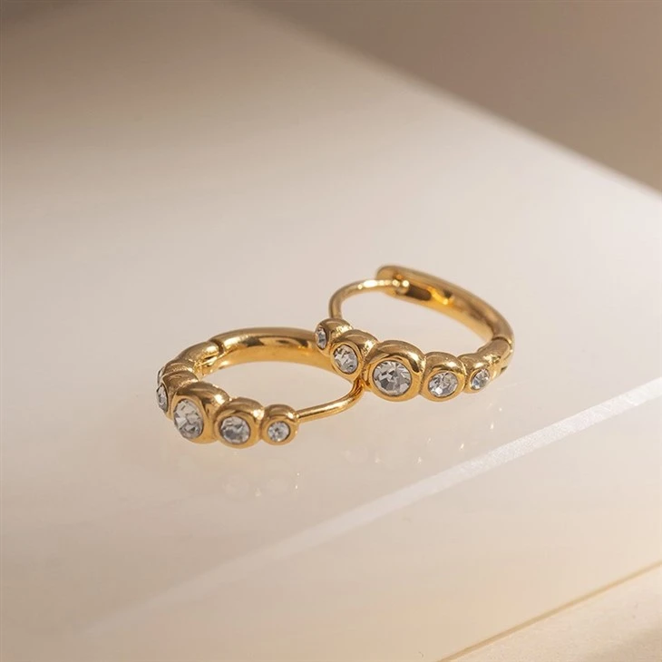 Round Rhinestones Hoop Earrings price