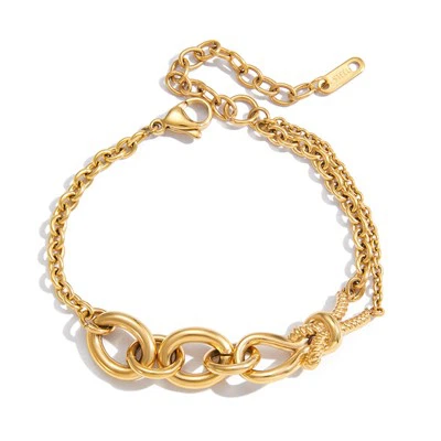 Pulseira de corrente com nó