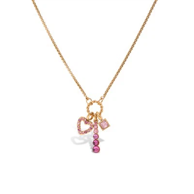 Colar de charme do coração rosa