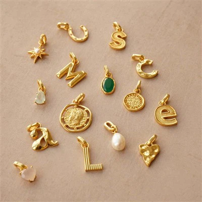 Charms iniciais de aço inoxidável