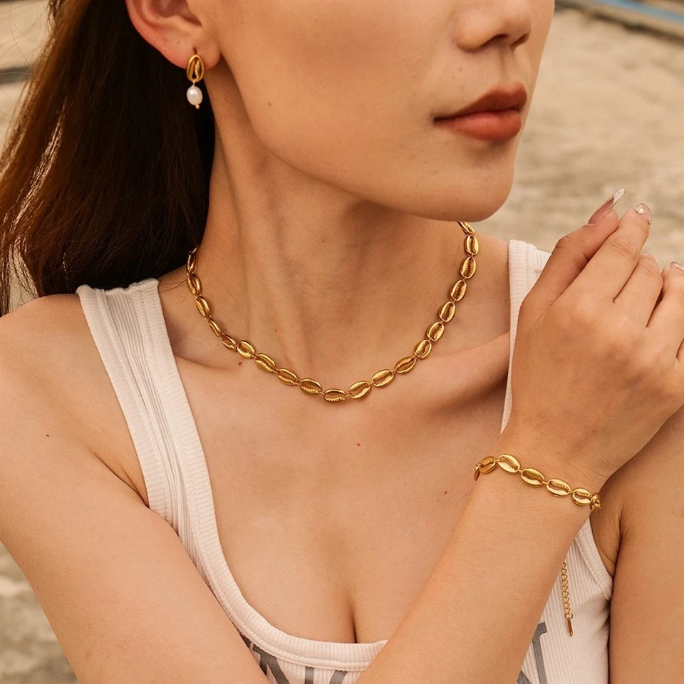 Stainless Steel Shell Chain Necklace