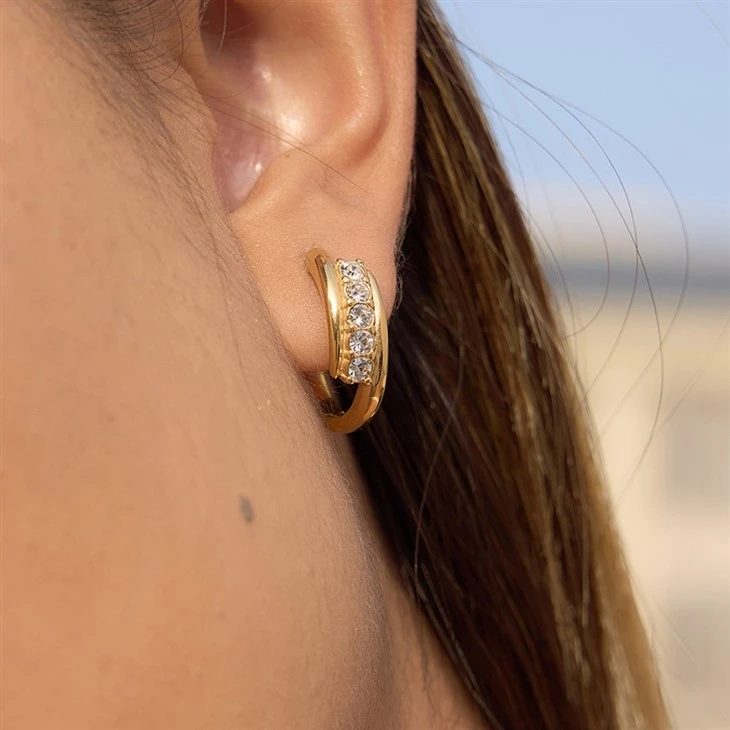 Unique CZ Hoop Earring high quality